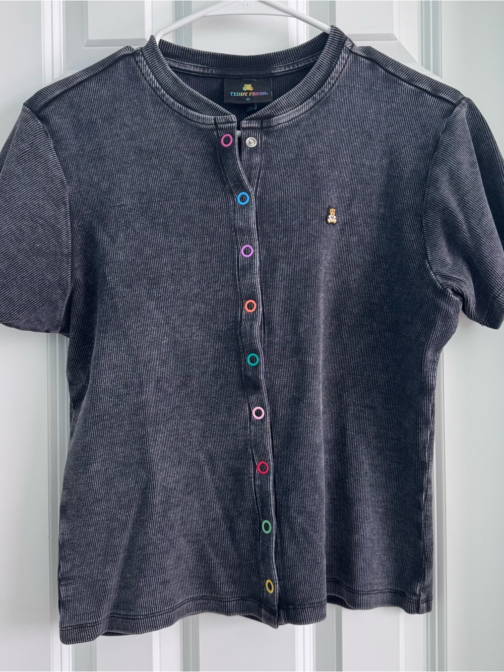 Teddy Fresh Acid Wash Rib Snaps Top - Picture 2 of 6